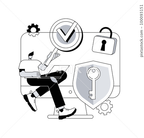 General data protection regulation abstract concept vector illustration. Personal information control and security, browser cookies permission, GDPR disclose data collection abstract metaphor. 100093151