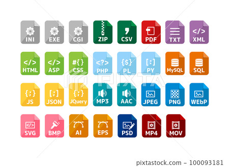 文件格式矢量圖標插圖集 文件格式矢量圖標插圖集 100093181