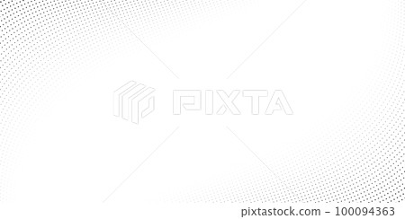 Halftone wave lines background. Abstract dotted stripes texture. Warped and curved lines wallpaper. Vector minimalistic design template 100094363