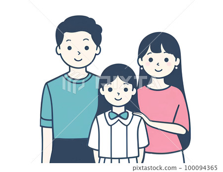 Family illustration material Family illustration material 100094365