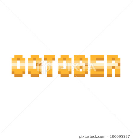 Pixel art glossy gold october text. Pixel art glossy gold october text. 100095557