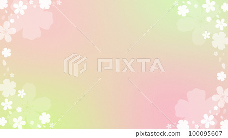 和風_櫻花框_粉色x黃綠色 和風_櫻花框_粉色x黃綠色 100095607