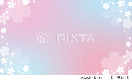 Japanese pattern_Sakura frame_Pink x Light blue Japanese pattern_Sakura frame_Pink x Light blue 100095608