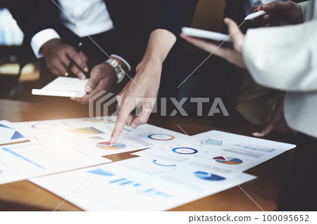 business group people meeting and discuss, plan financial budgets for investments, planning new marketing strategies to fight with competitors. business group people meeting and discuss, plan financial budgets for investments, planning new marketing strategies to fight with competitors. 100095652