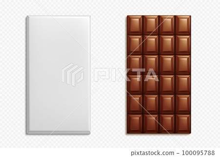 Isolated wrapped chocolate bar, vector package 100095788