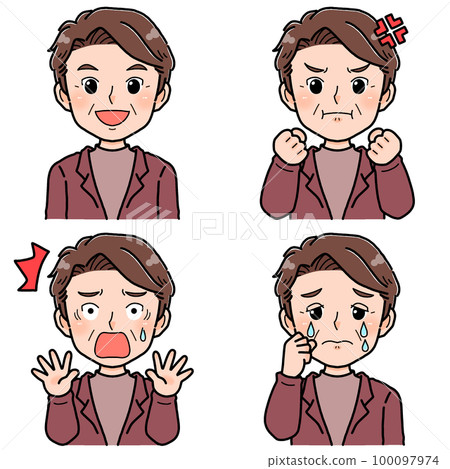 人文表情系列中年男人B 100097974