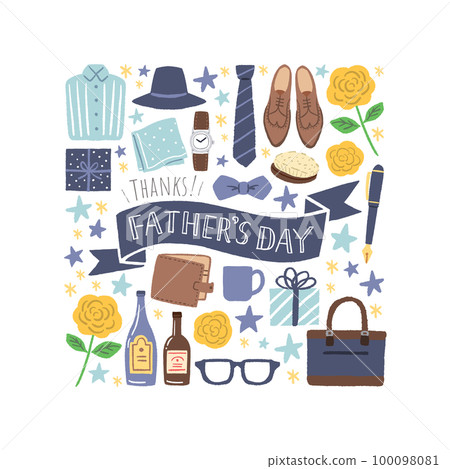 Father's Day item illustration set Father's Day item illustration set 100098081