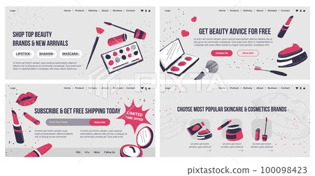 Landing page set for beauty products store Landing page set for beauty products store 100098423