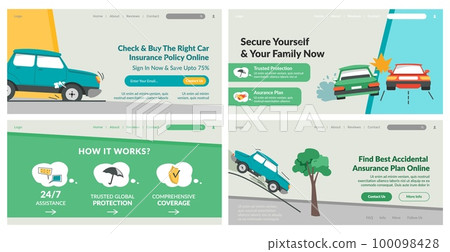 Web banner set with car insurance advertising Web banner set with car insurance advertising 100098428