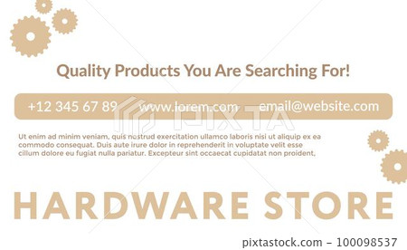 Business card of hardware store, template vector 100098537