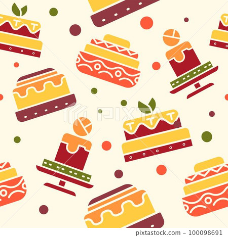Pastry and desserts, home baked cake with frosting Pastry and desserts, home baked cake with frosting 100098691