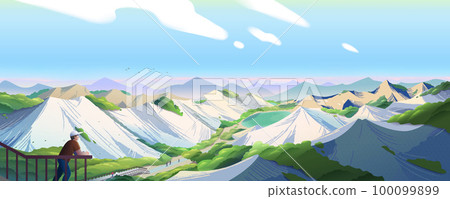 Beautiful badlands landscape banner Beautiful badlands landscape banner 100099899