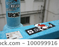 Pedestrian bridge in Tokyo with stickers 100099916