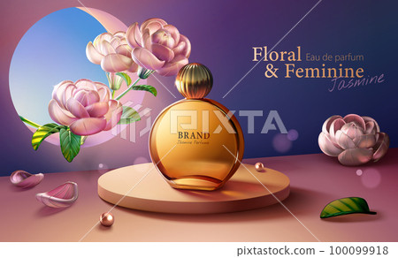 3D jasmine perfume ad poster 100099918