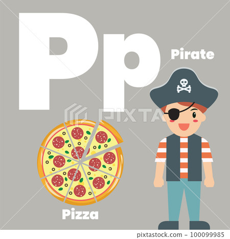 Cute children ABC alphabet flashcard words with the letter P Cute children ABC alphabet flashcard words with the letter P 100099985