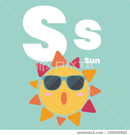 Cute children ABC alphabet flashcard words with the letter S Cute children ABC alphabet flashcard words with the letter S 100099988