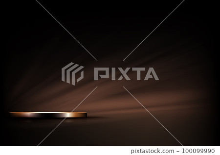 Dark brown composition with a round shiny podium Dark brown composition with a round shiny podium 100099990