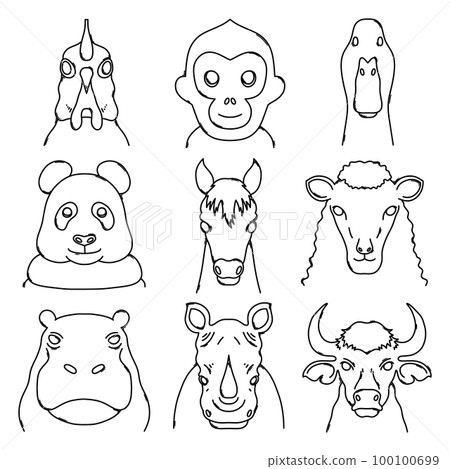 Animal Doodle vector icon set. Drawing sketch illustration hand drawn line eps10 Animal Doodle vector icon set. Drawing sketch illustration hand drawn line eps10 100100699