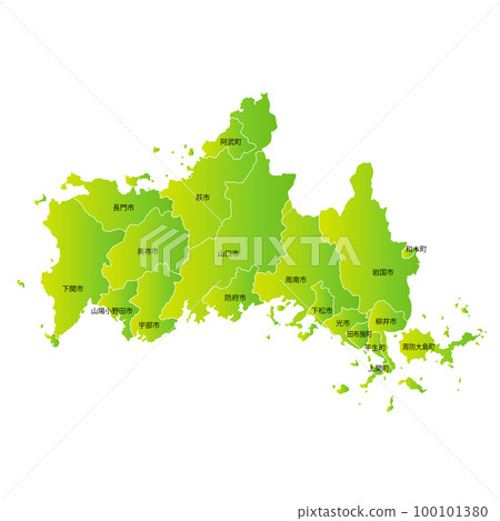 Yamaguchi prefecture and municipalities map 100101380