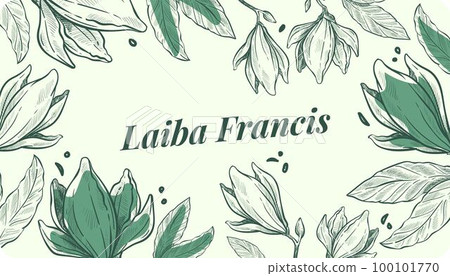 Business card with name of person, floral design Business card with name of person, floral design 100101770