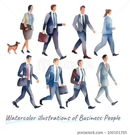 Image material: Business person watercolor illustration set 100101785