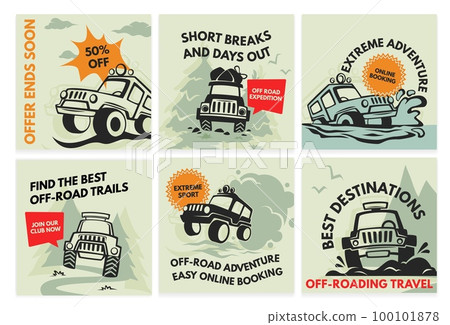 Off road adventure advertising at network web page - Stock Illustration ...