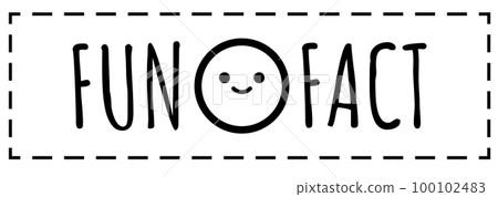 Fun facts with smiling face badge vector icon. 100102483