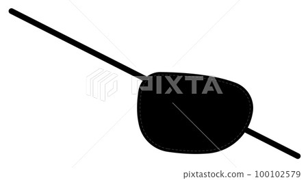Pirate eye patch blindfold mask black silhouette vector illustration. 100102579