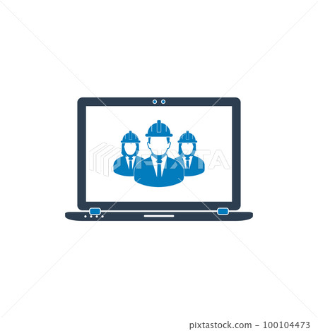 Online Engineering Servicing Help Icon. Flat... - Stock Illustration ...