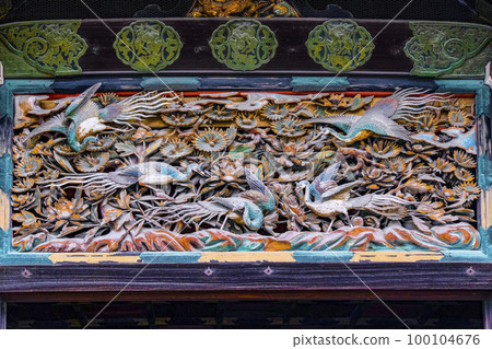 Nijo Castle, Ninomaru Palace, Sculpture above the entrance to the carriage Nijo Castle, Ninomaru Palace, Sculpture above the entrance to the carriage 100104676