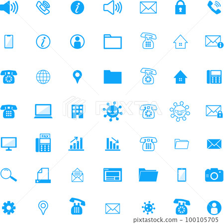 電話/聯繫人簡單插圖圖標集 100105705