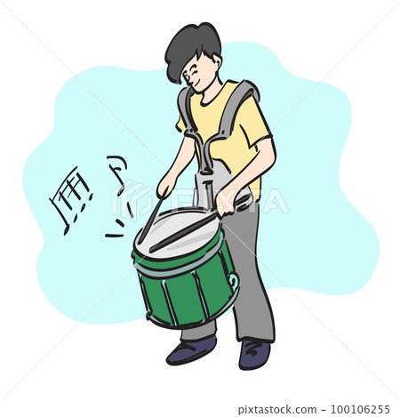 line art boy playing marching snare illustration vector hand drawn isolated on white background line art boy playing marching snare illustration vector hand drawn isolated on white background 100106255