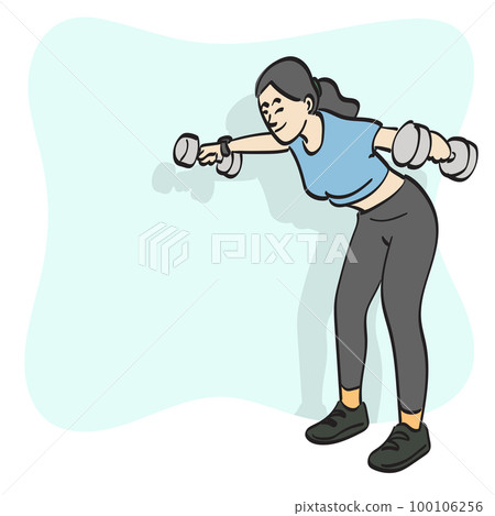line art woman holding dumbbells to exercise illustration vector hand drawn isolated on white background line art woman holding dumbbells to exercise illustration vector hand drawn isolated on white background 100106256