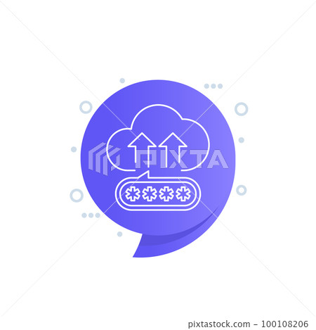 upload to a secure cloud icon, line vector upload to a secure cloud icon, line vector 100108206