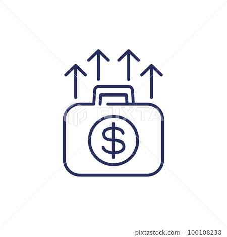 portfolio growth and profit increase line icon - Stock Illustration ...