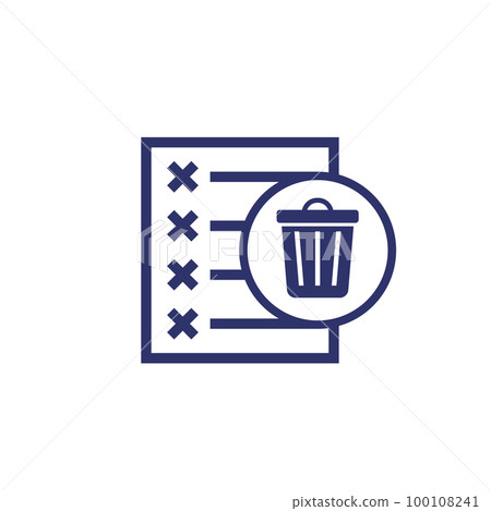 files to delete icon with a trash bin on white files to delete icon with a trash bin on white 100108241