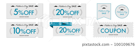 Simple pop coupon vector icon set that can be used for Father's Day sale 100109676