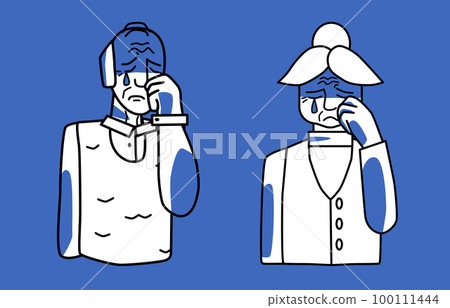 Sad elderly man and woman. Sad elderly man and woman. 100111444