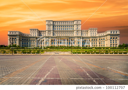Bucharest, Romania. Parliament building or People's House in romanian capital city. Bucharest, Romania. Parliament building or People's House in romanian capital city. 100112707