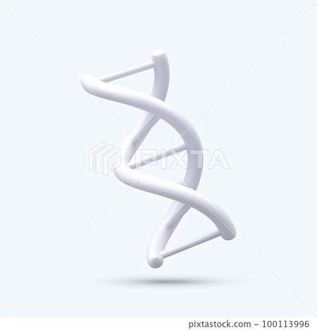 3d realistic medical spiral genetic dna isolated in white background. Banner for molecular chemistry, physics science, biochemistry in cartoon style. Vector illustration 100113996