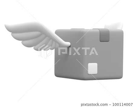 3d realistic parcel with wings isolated on white background. Cardboard boxes for delivery service concept in cartoon style. Vector illustration 3d realistic parcel with wings isolated on white background. Cardboard boxes for delivery service concept in cartoon style. Vector illustration 100114007