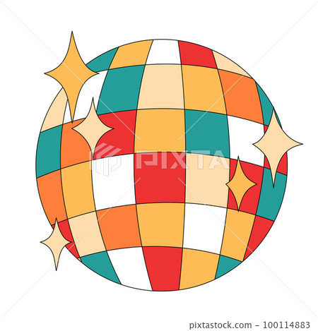 Disco ball groovy style vector illustration 100114883