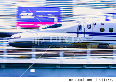 Shinkansen panning shot Shinkansen panning shot 100115359