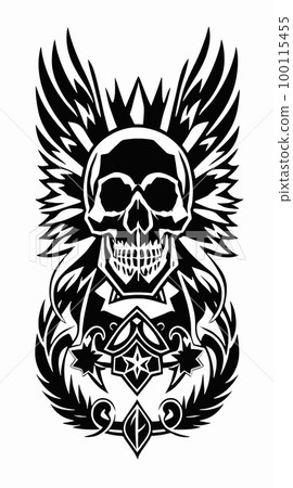 Great Skull Vector With Wings. Skull Vector Great Skull Vector With Wings. Skull Vector 100115455
