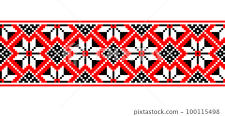 Cristmas sweater pattern. Vector print for Cristmas cloth, textile, fabric in red black white colors Cristmas sweater pattern. Vector print for Cristmas cloth, textile, fabric in red black white colors 100115498