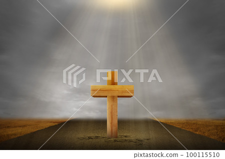 Christian Cross on the street 100115510