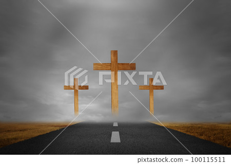 Christian Cross on the street Christian Cross on the street 100115511