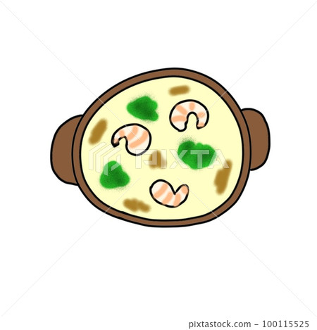 Loose and cute shrimp gratin in a round plate Loose and cute shrimp gratin in a round plate 100115525