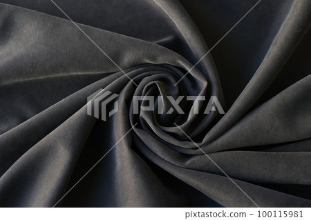 Shaped dark gray fabric background or design element. 100115981