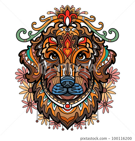 Abstract head of retriever dog vector illustration Abstract head of retriever dog vector illustration 100116200